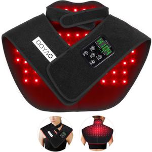 New RC2 Cordless Red Light Therapy for Neck and Shoulders, Near Infrared Therapy Wrap Pulse Therapy for Pain Muscle Relief