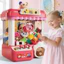 Claw Machine for Kids, Mini Vending Machine with Music & 36 Mini Toys, Candy Grabber Prize Dispenser, Electronic Arcade Game Birthday Party Gifts for 3 4 5 6 7 8 Years Old (Pink)