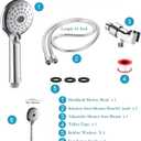 HOPOPRO High Pressure Handheld Shower Head Set with 59 Inch Stainless Steel Hose Adjustable Overhead Bracket, Leak-Resistant Design, Bonus Teflon Tape, Rubber Washers