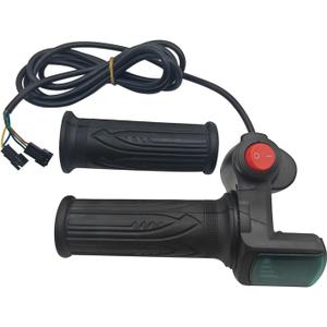 1 Pair E-Bike Throttle Grip with LCD Battery Voltage Display, 48v Electric Bicycle Scooter Twist Throttle Grips