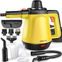 Steam Cleaner, Deep Cleaning Steam Cleaner for Home, 1200W Handheld Steam Cleaner with 10 Tools, Natural Steamer for Cleaning, Handheld Steamer for Bathrooms, Kitchens, Windows, Shower, Grout,Tile,Car (Yellow)