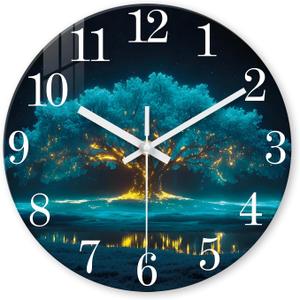 XNM Large Glass Wall Clocks Battery Operated 20 Inch
