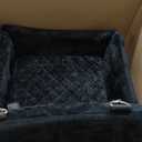 Dog Car Seat for Medium & Large Dogs Up to 55lbs, Memory Foam Cushion, Washable Cover, Safety Straps & Non-Slip Bottom(Black,Large)