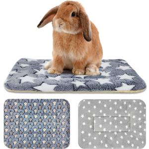 Pack of 3 Guinea Pig Bed Soft Rabbit Bedding Cage Liner Warm Bunny Mats Pee Pads Fleece Blanket Plush Hamster Sleep Beds Ferret Squirrel Hedgehog Rat
