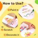 YPLUS Rainbow Scratch Art for Kids, Creative Squeegee Painting Kits, DIY Rainbow Scratch Paper, Magic Kids Crafts with Rubbing Game, Birthday Gifts for Girls Boys 5 6 7 8 9 10