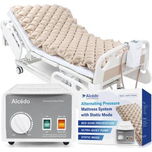 Alcedo Alternating Air Pressure Mattress Pad with Static Mode for Bed Sore and Ulcer Prevention, Hospital & Home Use Medical Mattress for Bedridden Patient, Adjustable Ultra Quiet & Waterproof