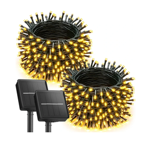 2 Pack Solar String Lights Outdoor Waterproof,  Solar Lights Outdoor with 8 Modes, Outdoor Light Solar Powered for Patio Yard Tree Garden Party Decorations, Warm White