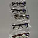 Fetrrc Reading Glasses Blue Light Blocking, Computer Glasses for Women Men, Fashion Square Eyeglasses 5 Pairs +3,75