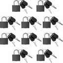 Ripeng 10 Pcs Luggage Locks with Keys Small Padlock Black Mini Locks Tiny Metal Padlocks for Travel Backpack School Gym Classroom Locker toolboxes Matching Game