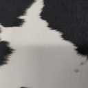 Comeet Faux Cowhide Rug 4 x 3 Feet, Medium Cow Rug Thickened Cow Print Rug, Non-Slip Faux Animal Printed Area Rug Western Decor Carpet for Living Room Bedroom, Black