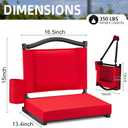 HABUTWAY Stadium Seats with Back Support and Thick Cushion Bleacher Seats with Backs and Cushion Wide, Stadium Chairs Include Shoulder Strap and Pocket, Perfect for Sports Events