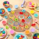Vertintong 30 Pcs Ice Cream Theme Summer Air Dry Clay Craft Kit - DIY Classes Family Craft Nights Classroom Activities School Projects Great Gift Summer Art Supplies Birthday Party Favors, 4.72 x 3.15 inches