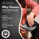 Infinitee Xclusives Premium Kitchen Towels Pack of 3, 100% Cotton |15 x 25| Inches Absorbent Dish Towels - Terry Kitchen Dishcloth Towels - Black Dish Cloth for Household Cleaning