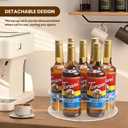 IEEK Large Rotating Coffee Syrup Organizer 7 Bottles Clear Acrylic Coffee Syrup Rack for Countertop Syrup Bottle Holder Stand With Anti Slip Pad for Coffee Bar Station, Turntable Wine Display Tray