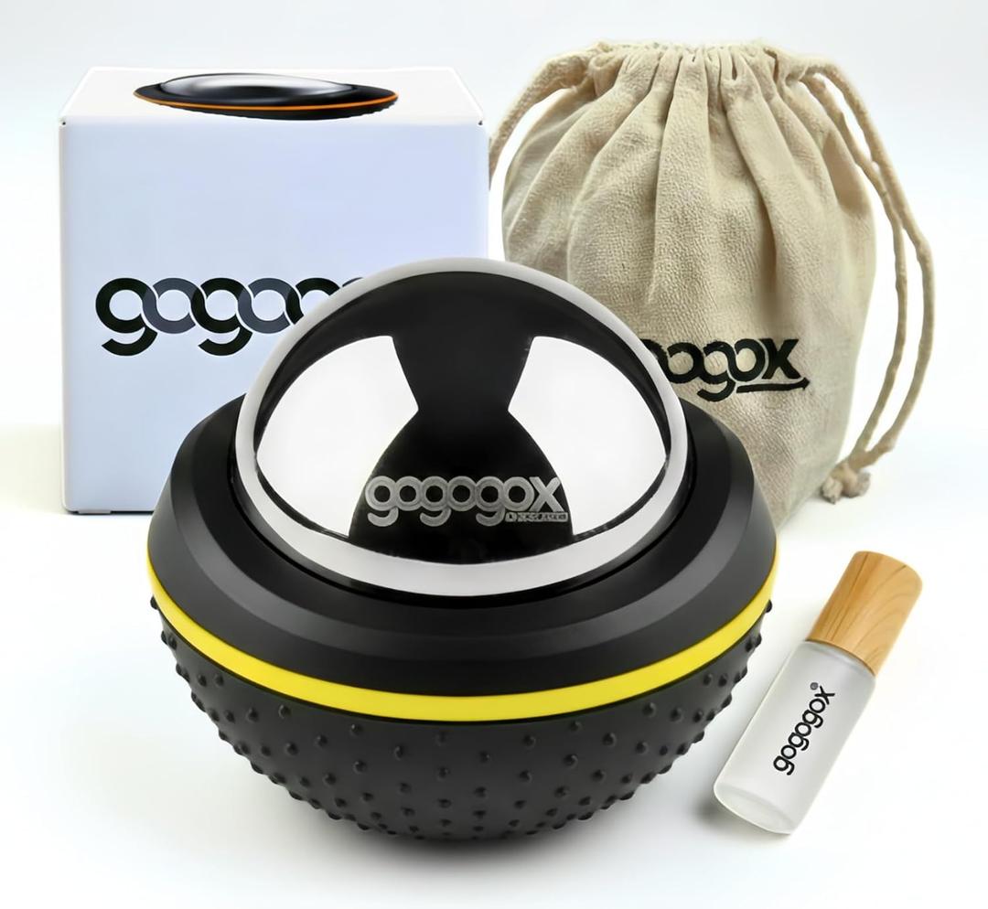 gogogox Cryosphere Cryo Cold Massage Roller Ball, 60mm Ice Roller for Sore Muscle Relief - Plantar Fasciitis Deep Tissue Massager, Cold Therapy Non Electric Hand Held Foot Hip Leg Massage Ball Roller