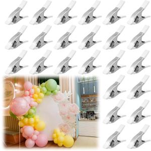 LemonRoad 24 Pack Balloon Arch Clips 1.97 Inch Metal Spring Clamps Strong Clips for Securing Balloons to Arch Frames Backdrop Stands Party Decoration Crafts Woodworking Photography Studios Supplies