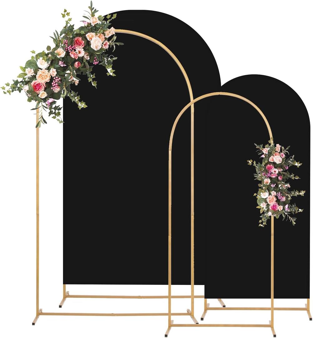 Toolterritary Metal Arch Backdrop Stand and Cover Set, 8FT, 6.6FT Party Backdrop, Easy to Assemble, Backdrop Stand for Parties, Birthday, Baby Shower