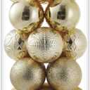 20ct Gold Christmas Ball Ornaments Shatterproof Plastic Christmas Tree Decorations for Xmas Party Home Office Holiday Decor -Large Size (3.15", 80mm)
