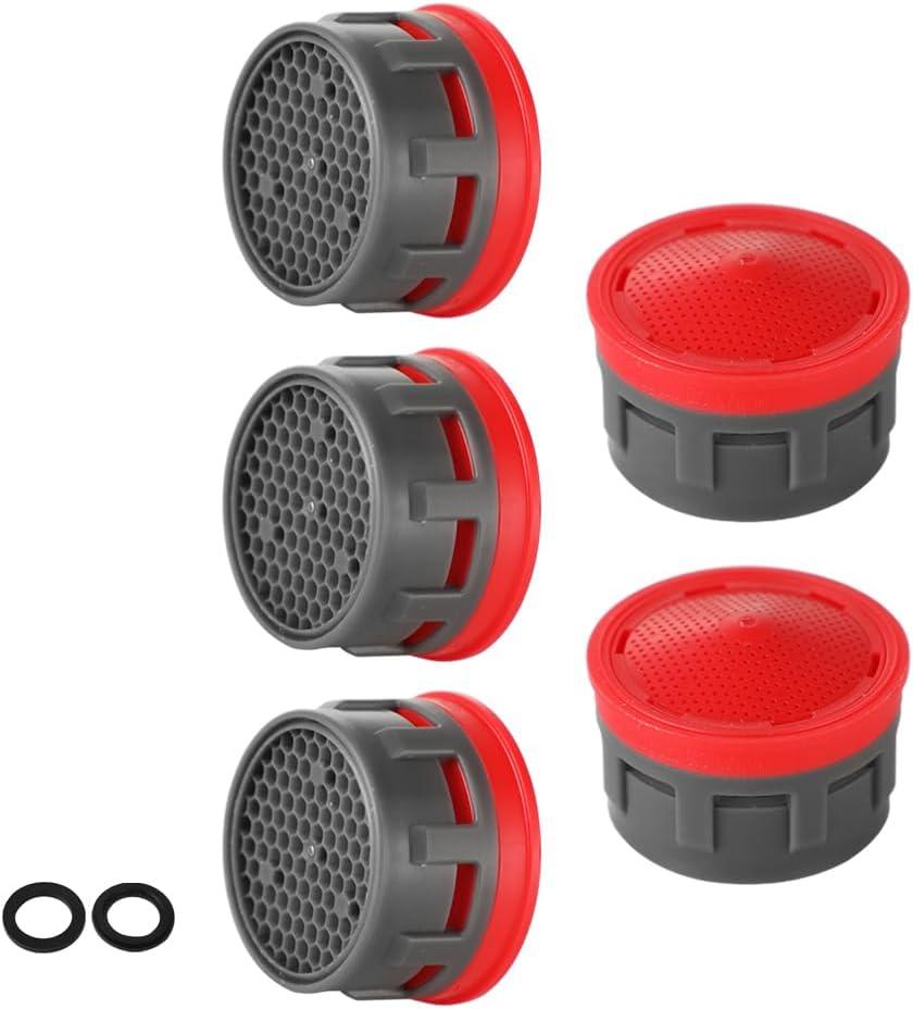 JQK Faucet Aerator, 2.2 GPM Flow Retrictor Insert Aerators Replacement Parts Only Work for Bathroom Sink Faucets 5 Pack, Standard Size, FAN22-P5