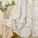 BGment Boho Linen Curtains for Bedroom 72 Inch Length 2 Panels Printed Leaf, Light Filtering Window Privacy Curtains for Living Room Farmhouse Rusitc Casual Patterns, Each 52 Inch Wide, Yellow