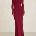 PRETTYGARDEN Fall Dresses for Women 2025 Elegant Off The Shoulder Long Sleeve Formal Wedding Guest Bodycon Maxi Dress(Wine Red,Large)