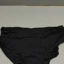 Tempt Me Women Mid Rise Bikini Bottoms Full Coverage Swimsuit Ruched Scrunch Swim Bottom, Large, Black
