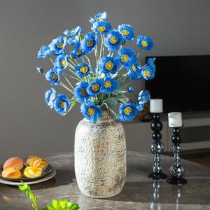 Bailikang 10PCS Poppy Flowers Artificial with Velvety Stems - Real Touch Flocked Silk Flowers, Bendable Stems for Lifelike Home Office Decor, Centerpieces, Halloween & Seasonal Displays