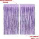 xo, Fetti Party Decorations Matte Purple Fringe Foil Curtain - Set of 2 | Bachelorette Bridal Shower Backdrop, Wedding, Birthday Photo Booth