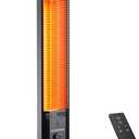 42 INCH Outdoor Patio Heater, 9 Heat Levels & 9 Hour Timer, 1500W, 1S Instant Heat, Infrared Heater with Child Safety Lock, IP65 Waterproof, Tip-Over for Outdoor Indoor Use, Black