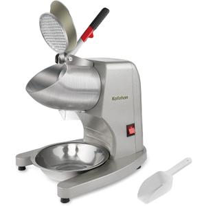 Electric Ice Shaver,Shaved Ice Machine Strong Powerful For Home&Commercial Use,Steel Ice Crusher With Dual Blades&Lips,Higher Ice Outlet for Plate,Bowl&Cup,300W/2200rpm/220lbs/hrs.