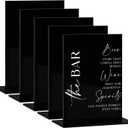 8x10 Inch Black Acrylic Sign with Stand | 5 Pack Blank Acrylic Table Signs and Base for DIY Wedding Table Numbers, Wedding Signage, Events& Parties (Black, 8x10 Inch)