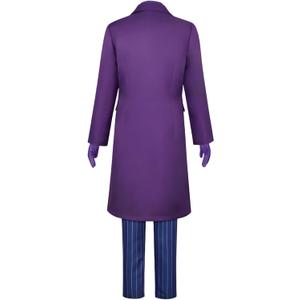 BIUTEY Mens Cosplay Costume Deluxe Purple Long Jacket Coat Shirt Vest Pants Outfit with Tie Halloween Cosplay Full Set (Large)