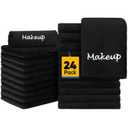 UNIMADE Makeup Remover Cloth, 24 Pack Black Facial Wash Cloths, Soft Coral Fleece Microfiber Towel for Face, Hand, and Bathroom(13" x 13")