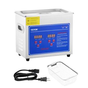 VEVOR 3L Ultrasonic Cleaner with Heated Function, Digital Timer & Stainless Steel Tank, Ultrasonic Cleaning Machine for Jewelry, Glasses, Watches, Circuit Boards, Small Parts