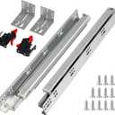 Undermount Soft Close Drawer Slides Bottom Mounted Full Extension 9 12 15 18 21 24 Inch Ball Bearing Runners Rails 77 Lb Load 1 Pair (1 Pair, 12 Inch)
