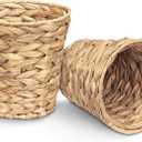 Wicker Waste Basket for Bedroom, Trash Can, Rattan Wastebaskets, Small 1 Gallons (2 Pack)