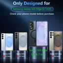 OWKEY for Samsung Galaxy S25 Edge Case 6.7'', Magnetic S25 Edge Case for Magsafe with Tempered Glass Screen, [Shockproof Military] Translucent Back Slim Bumper Cover Phone Case s25 Edge, Black