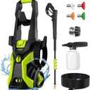 Electric Pressure Washer - 4200 Max PSI 2.5 GPM Power Washer with 4 Quick Connect Nozzles, Foam Cannon, 1800-Watt High Pressure Washer for Cars, Decks, Driveways, Home, Patios
