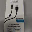 6 Foot Braided Nylon Micro Black Chrome USB Charge/Sync Cable