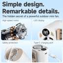 Foluu 199 Speeds Portable Clip Fan with LED Display, 18000RPM Turbo Cooling Personal Fan for Car, Desk, Umbrella, Waist, 360Rotatable Rechargeable Mini Fan for Outdoor Camping Hiking (White)