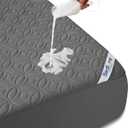 BEDLORE Waterproof Mattress Protector, California King Size Mattress Pad | Deep Pockets Fit 6"-18" Mattresses, Soft Noiseless Dirt-proof Bed Mattress Cover Washable for Home, Bedroom, Hotel (Gray)