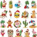 20 Pcs Vintage Christmas Hanging Ornaments Metal Tree Ornaments Santa Snowman Gingerbread Man Snowman Rustic Farmhouse Christmas Tree Decorations for Xmas Winter Holiday Celebrations