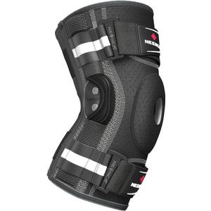 NEENCA Professional Knee Brace for Knee Pain, Hinged Knee Support with Removable Dual Side Stabilizers, Strong Stability for Joint Pain Relief, Arthritis, Meniscus Tear, ACL, PCL, MCL, Runner, Workout (Small, Black-Single)
