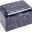 Rsobl Black Marble Cremation Urn Vault for Human Ashes, Adult Sized for Ground Burial, Home Memorial and Funeral Use