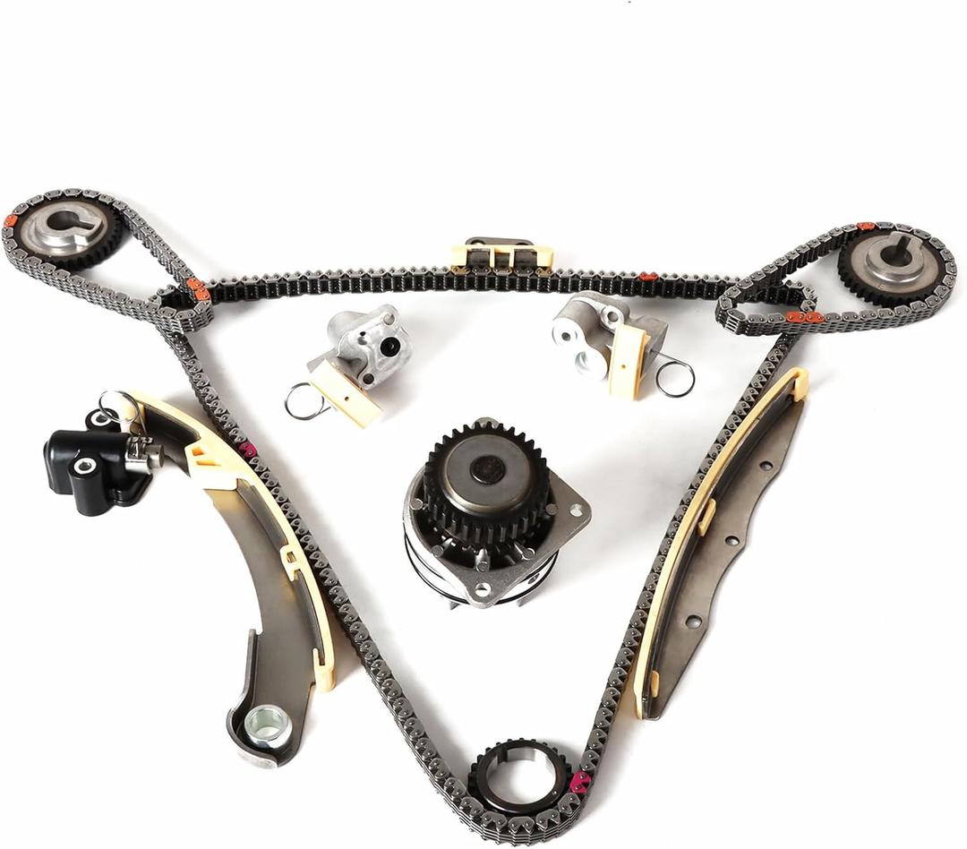 Engine Timing Chain Kit Water Pump 3.5L Fit for 350Z 03-06, Maxima 02-03, Murano 03-07, Altima 02-04, for FX35 M35 G35 I35 2002-2008 VQ35DE Time set Replacement Parts with Tensioner Cam Sprockets