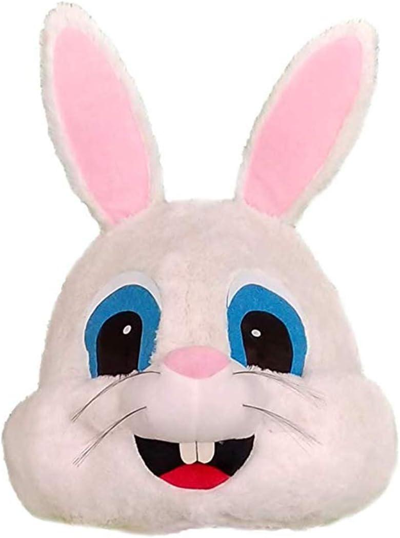 Bunny Mascot Head Costume Rabbit Animal Head Mask Cosplay Dress Halloween Party Suit