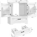 TEENFON 24" Pedestal Sink Storage Cabinet with 2 Doors & 1 Drawer, 13.2"Dx23.6"Wx25.6"H