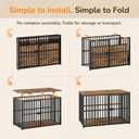 YATINEY Foldable Dog Crate Furniture, 37.4" Dog Kennel for Medium Dogs, No Assembly, Collapsible Dog Crate, Indoor Dog Cage End Table, with Secure Lock, for Living Room, Hallway, Bedroom, DC12BR