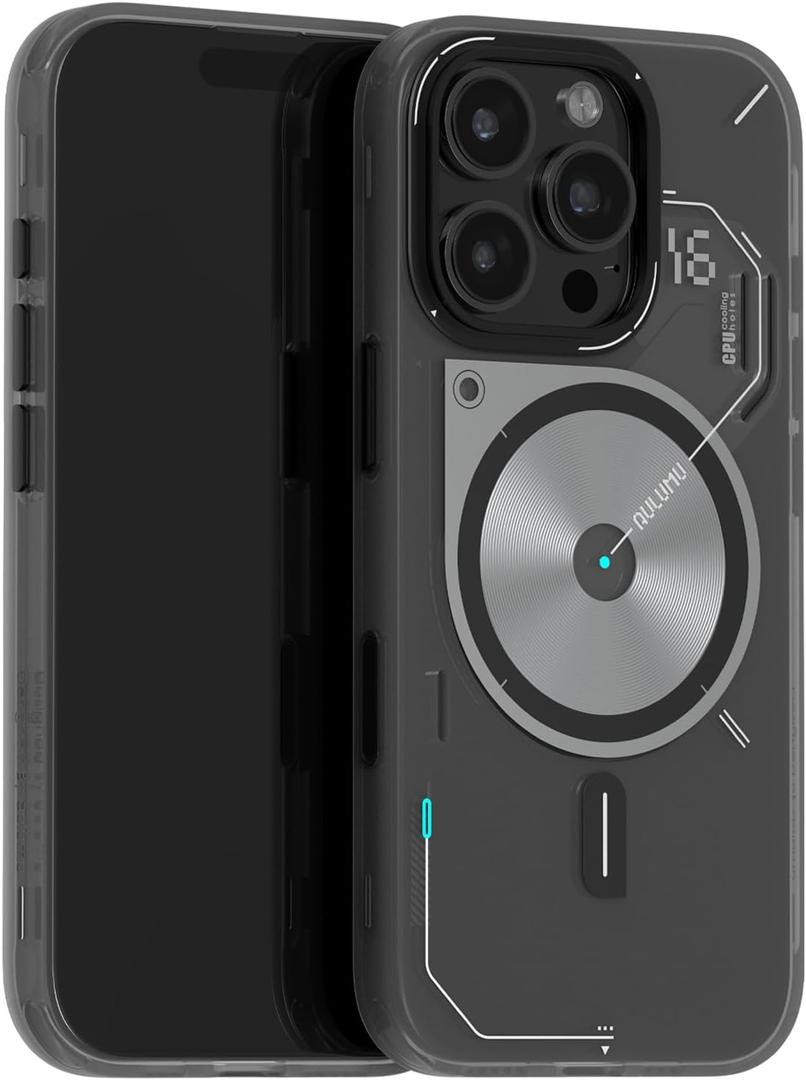 Aulumu A16 iPhone 16 Pro Magnetic Thermal Case | Updated Camera Control | IMD Technology | Compatible with Magsafe | Complete Wrap-Around | Touch Translucent Gray