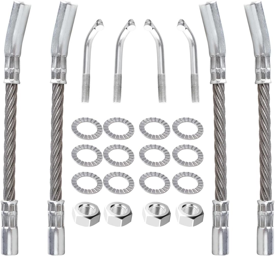 Universal Snowmobile Ice Scratchers Kit Compatible with Polaris Arctic-Cat Ski doo All Reverse & Non-reverse Gear Equipped Snowmobiles Cable of Track Height Above 2-1/2" (4 pack)